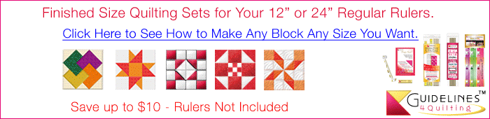 Finished Size Quiltings by Guidelines4Quilting