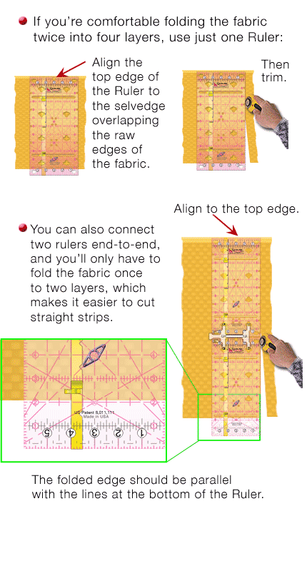 How to square up your fabric using one or two Guidelines Rulers by Guidelines4Quilting