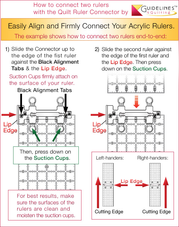 How to Attach Guidelines4Quilting Quilt Ruler Connector
