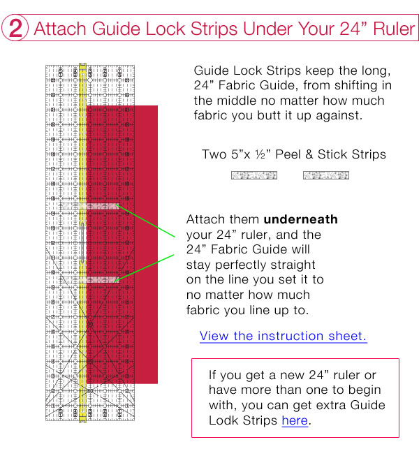 Guide Lock Strips included in the Quilt Ruler Upgrade Kit by Guidelines4Quilting